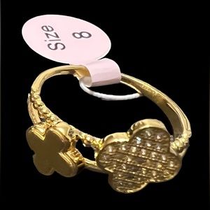 New RACHEL Zoe STERLING SILVER 4 Leaf  Ring Size 8